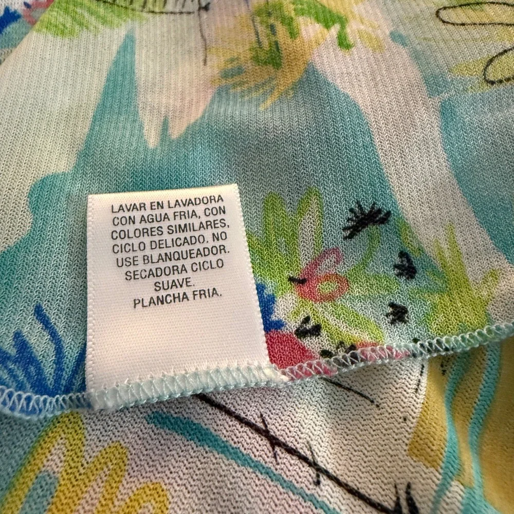 Vintage Floral and Tropical Scarf Lot of 3 Green Blue Pink‎ Teal Bundle